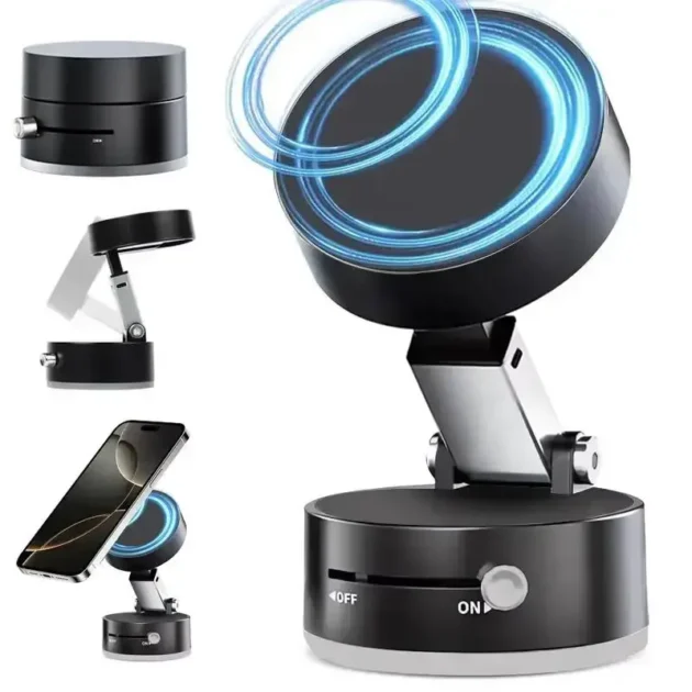 🧲 حامل الجوال المغناطيسي بخاصية الشفط اليدوي 📱